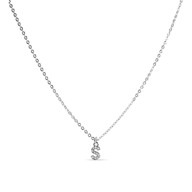 Luxenter Necklace with Shiny Zirconia silver finish - Alphabet