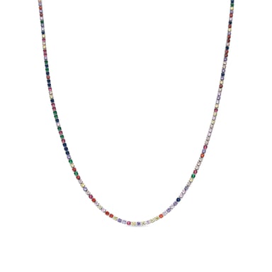 Luxenter Necklace with Multicolour Zirconia silver finish - Serly