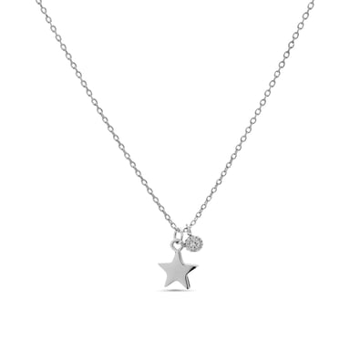 Luxenter Sterling Silver 925 Necklace with Rhodium Plated Brilliant Zirconia - Nasdic
