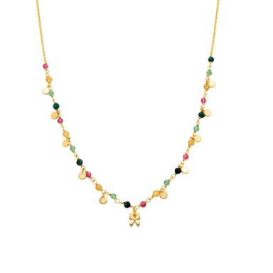 Luxenter Sterling Silver 925 halsband med 18K gulguldpläterad grön kristall - Butterfly