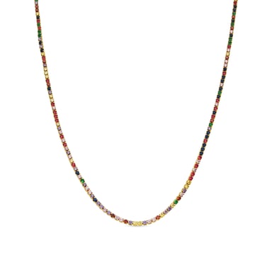 Luxenter Necklace with Multicolour Zirconia 18k gold finish - Serly