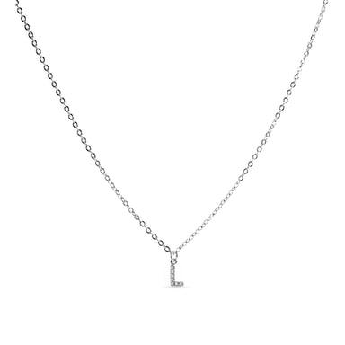 Luxenter Necklace with Shiny Zirconia silver finish - Alphabet