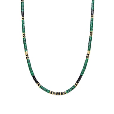 Luxenter Sterling Silver 925 and 18k gold finish Malachite necklace - Ilmina