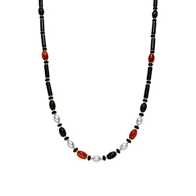Luxenterhalsband med onyx 18k guldfinish - Coepil