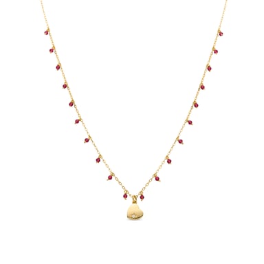 Luxenter Sterling Silver 925 necklace with Red Crystal finished in 18K yellow gold - Erilah