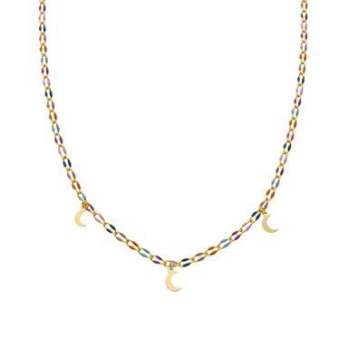 Luxenter halsband i 925 sterling silver och flerfärgat lackat 18 karat guld - Liesi