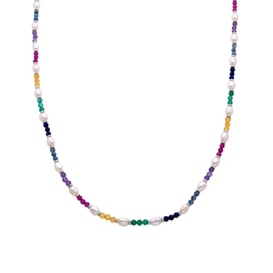 Luxenter Sterling Silver 925 halsband med flerfärgad Rhodiumpläterad kristall - Biroal