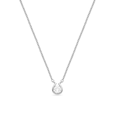 Luxenter Rhodium Plated Brilliant Zirconia Necklace - Ceol