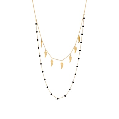 Luxenter Onyx necklace finished in 18k yellow gold - Omka
