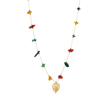 Luxenter Multicolour Zirconia necklace finished in 18K yellow gold - Ilonda