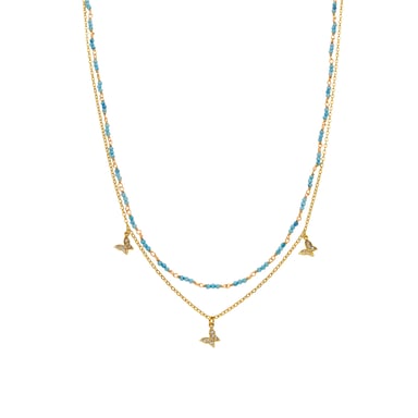 Luxenter Necklace with Blue Crystal 18k gold finish - Zinli