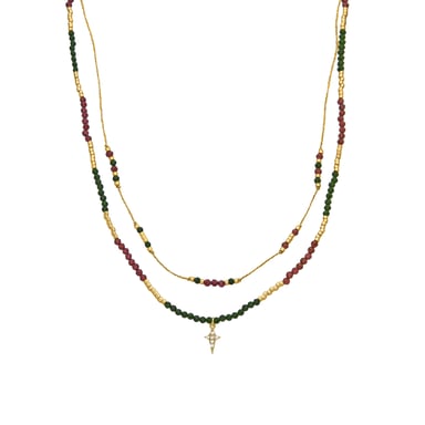 Luxenter Necklace made of 925 Sterling Silver and 18k gold finish Brilliant Zirconia - Holis