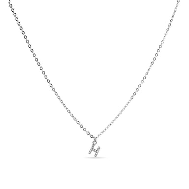 Luxenter Necklace with Shiny Zirconia silver finish - Alphabet