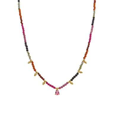Luxenter Multicolour Tourmaline necklace finished in 18k yellow gold - Baim