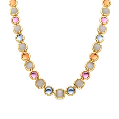 Luxenter Multicolour Crystal Necklace finished in 18K yellow gold - Mantis
