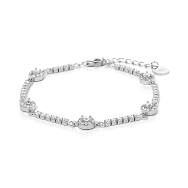 Luxenter 925 Sterling Silver Bracelet with Rhodium Plated Brilliant Zirconia - Daimas