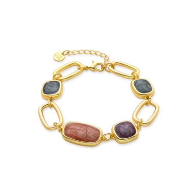 Luxenter Multicolour Resin Bracelet finished in 18K yellow gold - Orzur