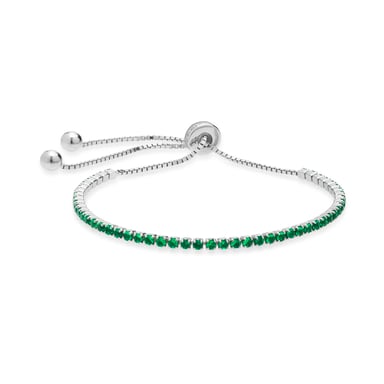 Luxenter 925 Sterling Silver armband med rodiumpläterad smaragd zirkonia - Leythor