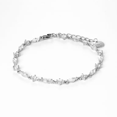 Luxenter 925 Sterling Silver Bracelet with Rhodium Plated Brilliant Zirconia - Ulmax