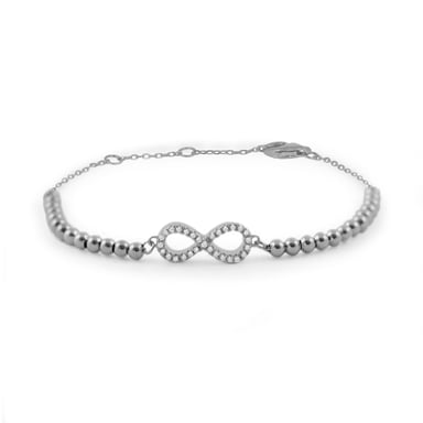 Luxenter 925 Sterling Silver Armband med Rhodiumpläterad Briljant Zirkonia - Munthir