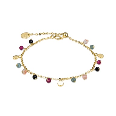 Luxenter 925 Sterling Silver Bracelet with Multicolour Crystal finished in 18K yellow gold - Natsad