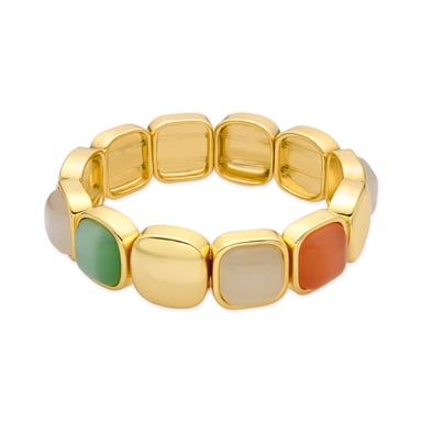 Luxenter Multicolour Cat's Eye Bracelet with 18k gold finish - Jajim