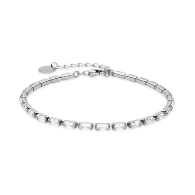 Luxenter 925 Sterling Silver Armband med Rhodiumpläterad Briljant Zirkonia - Alku