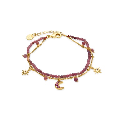 Luxenter Bracelet with Pink Crystal 18k gold finish - Ethal