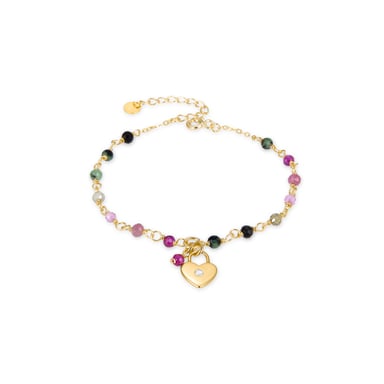 Luxenter 925 Sterling Silver Bracelet with Multicolour Crystal finished in 18K yellow gold - Dagni