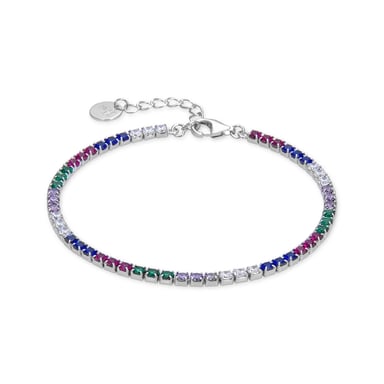 Luxenter 925 Sterling Silver Armband med flerfärgad Rhodiumpläterad Zirkonia - Tahu
