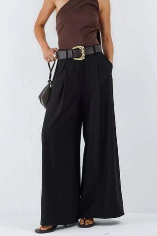 High Waist Wide Leg Pants with Pleats