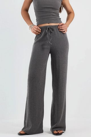 Wide Leg Trousers with Drawstring Waist