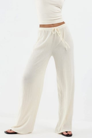 Wide Leg Trousers with Drawstring Waist