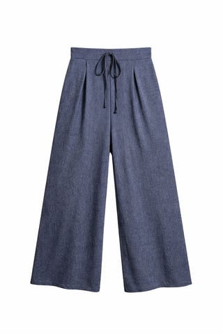 High Waist Wide Leg Palazzo Pants with Tie Detail