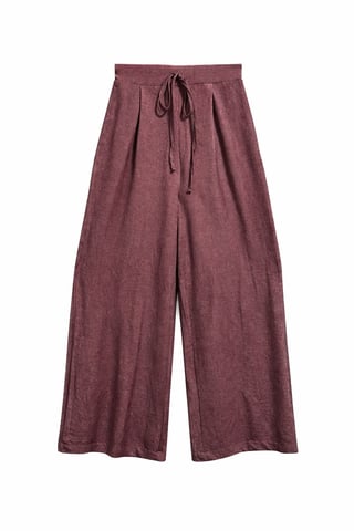 High Waist Wide Leg Palazzo Pants with Tie Detail