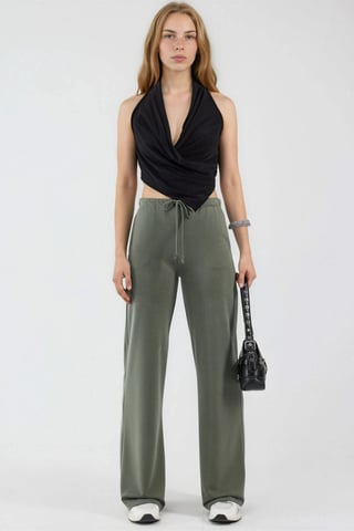 Wide Leg Drawstring Waist Sweatpants