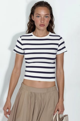 Randig Crew Neck Bas T-shirt