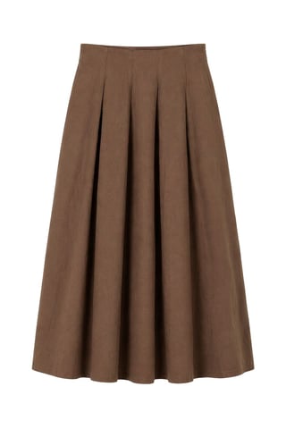 High Waist A-Line Midi Skirt