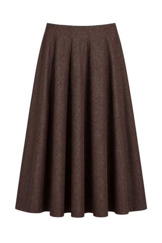 High Waist A-Line Midi Denim Skirt