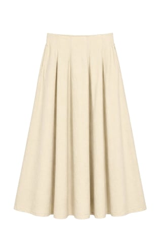 High Waist A-Line Midi Skirt