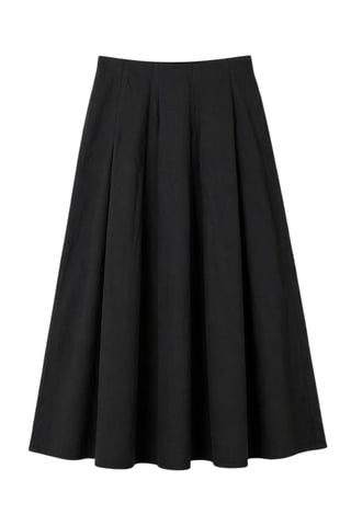 High Waist A-Line Midi Skirt