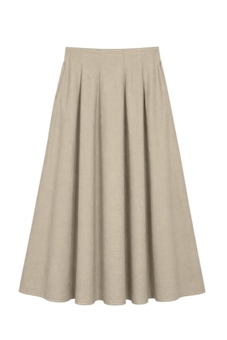 High Waist A-Line Midi Skirt