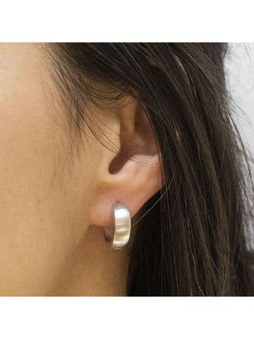 Zeeme Basic Earrings Silber 925 rhodiniert mattiert 18mm Durchmesser