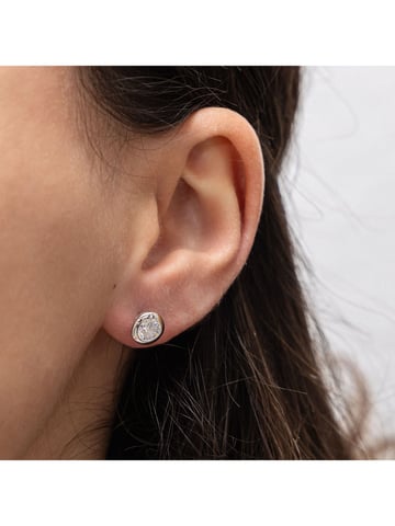 Zeeme Basic Earrings Silver 925 rhodium-plated with white zirconia stones
