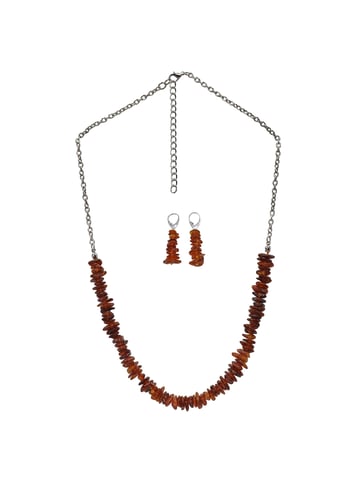 Steuer Modeschmuck Jewellery set Set of necklace and earrings amber brown