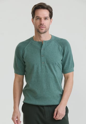 T-Shirt Basic Crew Neck Buttoned Knit T-Shirt