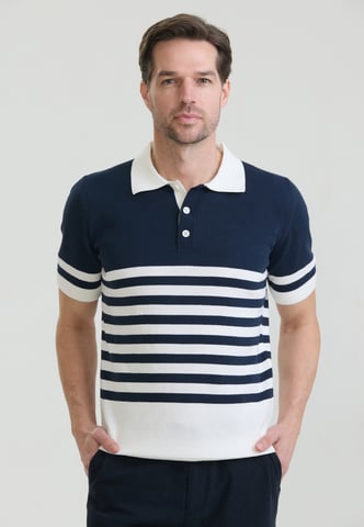 Polo Shirt Short Sleeve Striped Knit Polo Shirt Short Sleeve