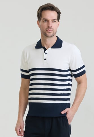 Polo Shirt Short Sleeve Striped Knit Polo Shirt Short Sleeve