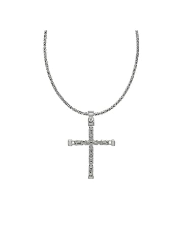 Zeeme Basic Necklace Silber 925 poliert mit Kreuz-Anhänger 55cm lang Königskette 2,2mm breit