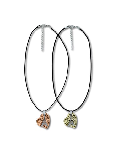 Steuer Modeschmuck Chain Friendship necklace made from 2 "Paris" hearts on a cord
